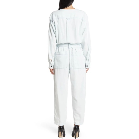 Proenza Schouler Womens Cotton Chambray Jumpsuit in Bleach Size 6 - Picture 2 of 7